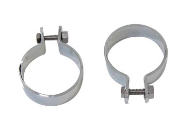 Chrome 2 Muffler Body and End Clamp Set