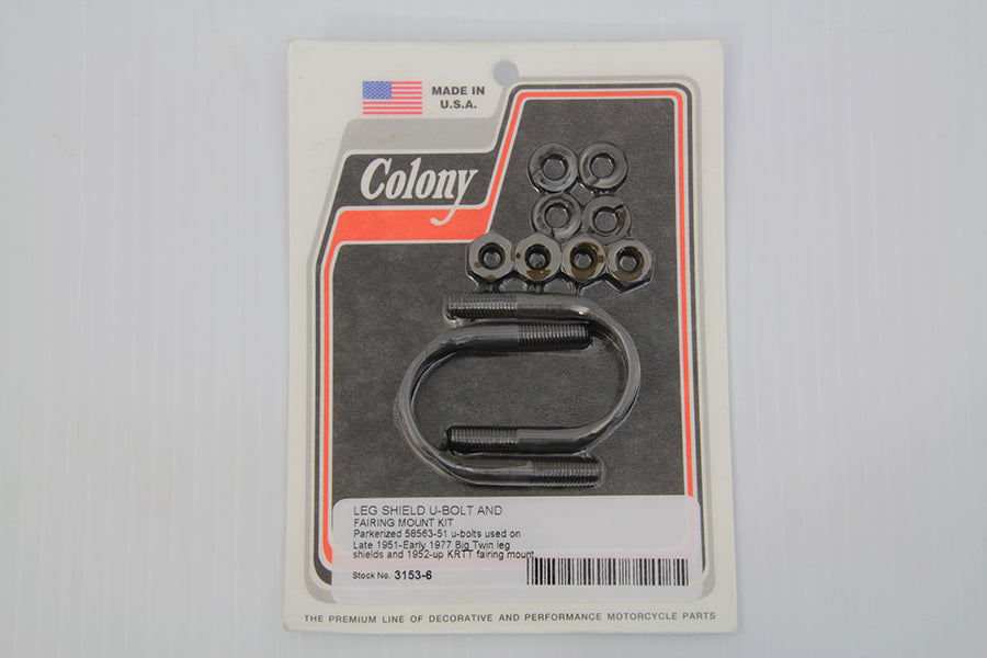 Leg Shield and Fairing U-Bolt Mount Kit Parkerized