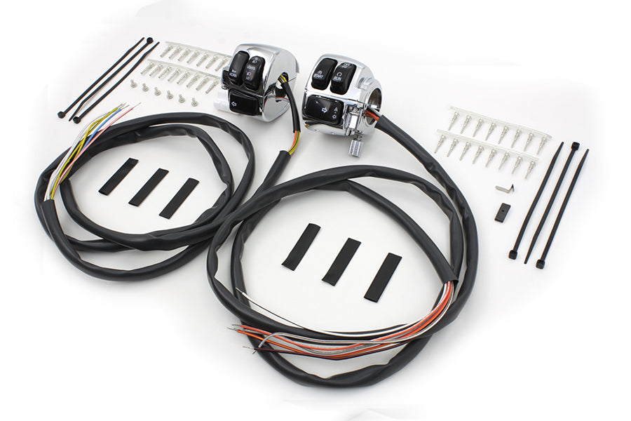 Handlebar Control Switch Housing Kit Chrome