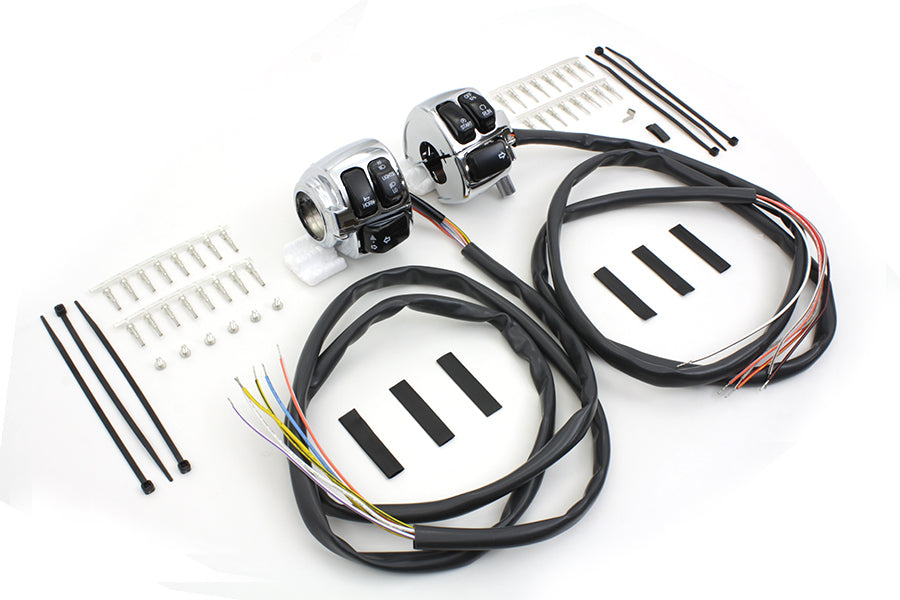 Handlebar Control Switch Housing Kit Chrome