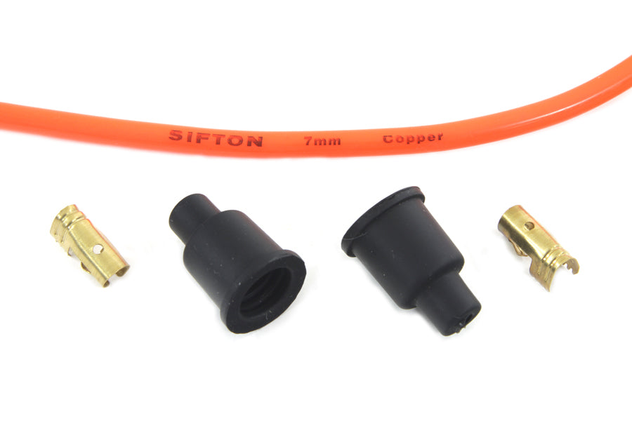 Orange Copper Core 7mm Spark Plug Wire Kit