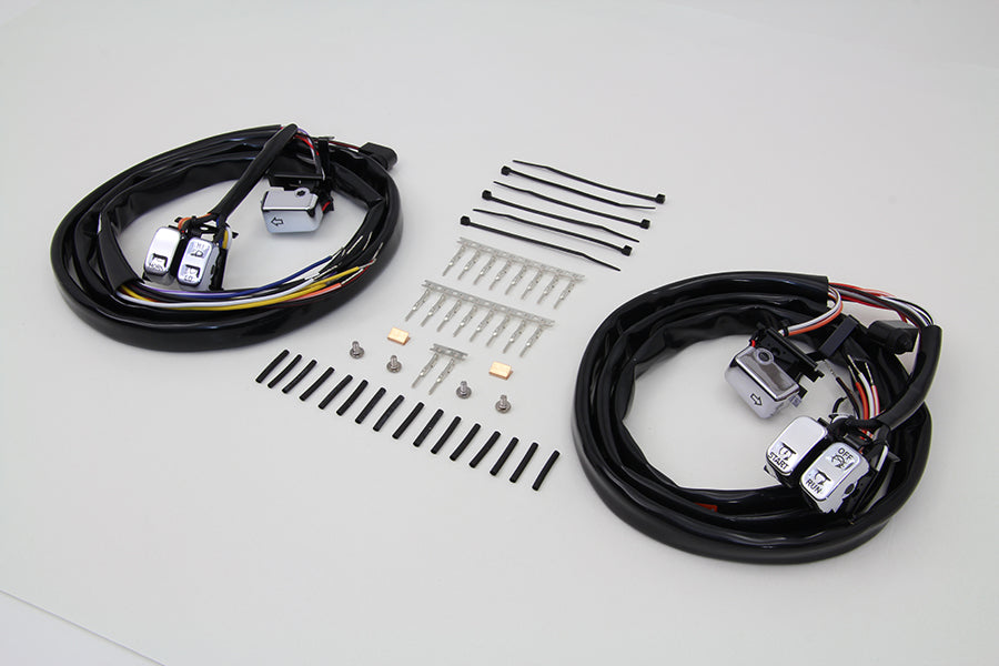 Handlebar Switch Kit Chrome with 60 Wires