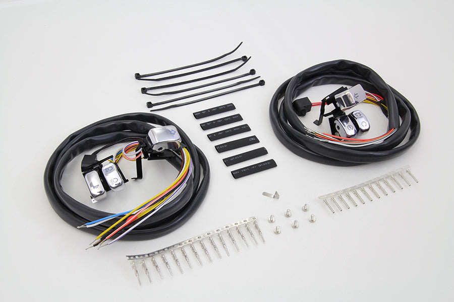 Handlebar Switch Kit Chrome with 60 Wires