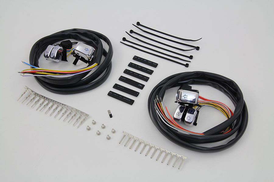 Handlebar Switch Kit Chrome with 60 Wires
