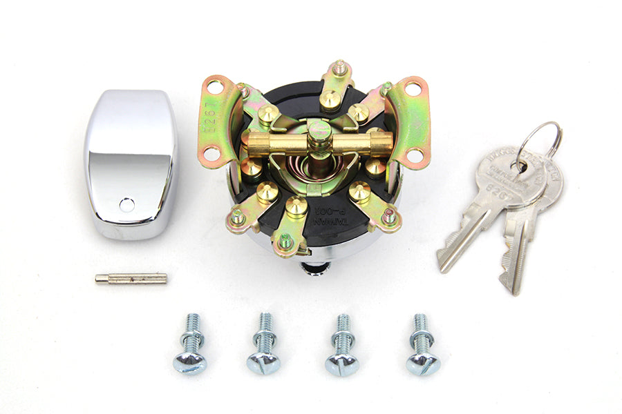 Fat Bob Ignition Switch with 6 Terminals Chrome