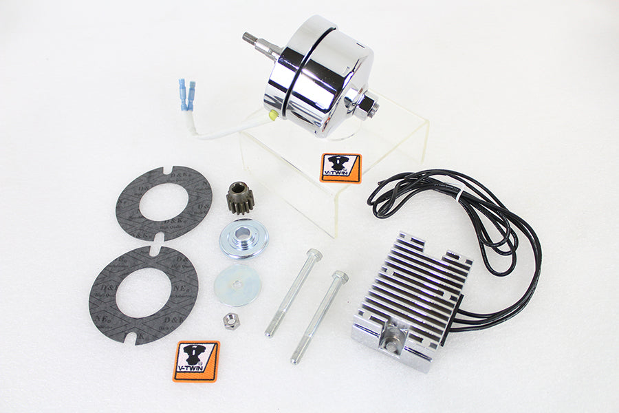 Chrome 12 Volt Alternator Generator Conversion Kit
