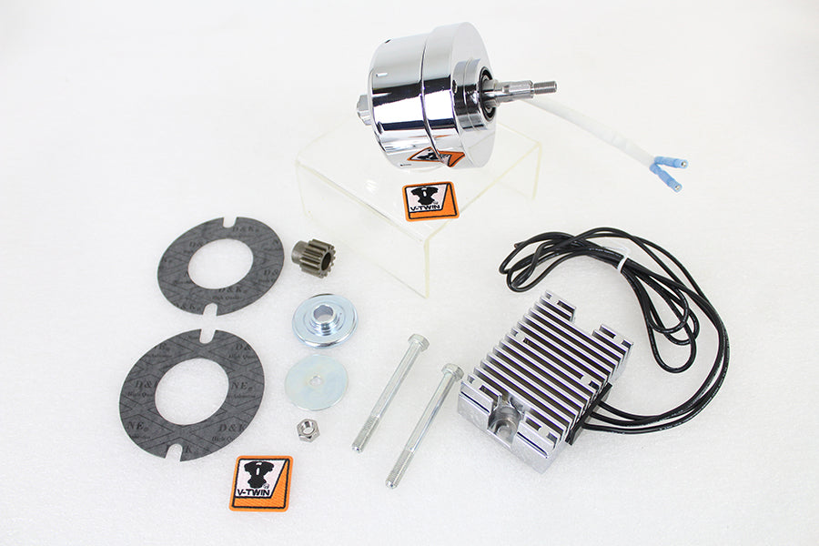 Chrome 12 Volt Alternator Generator Conversion Kit