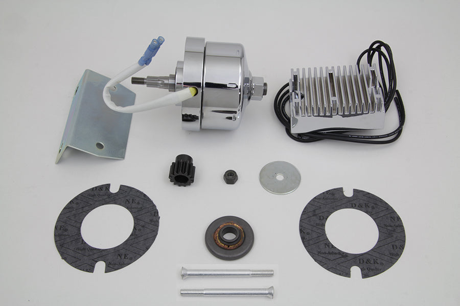 Chrome 12 Volt Alternator Generator Conversion Kit