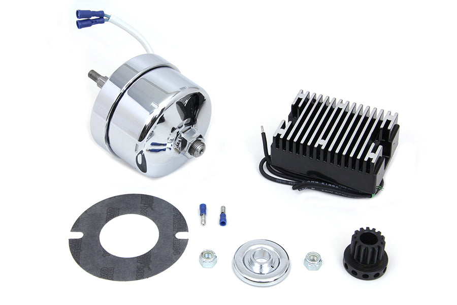 Chrome 12 Volt Alternator Generator Conversion Kit