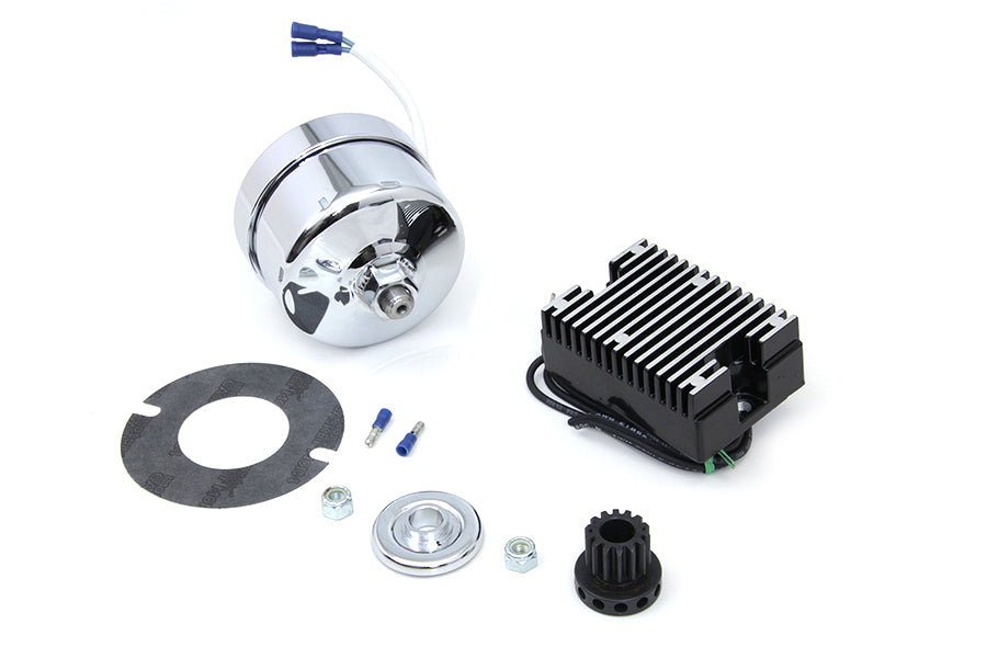 Chrome 12 Volt Alternator Generator Conversion Kit