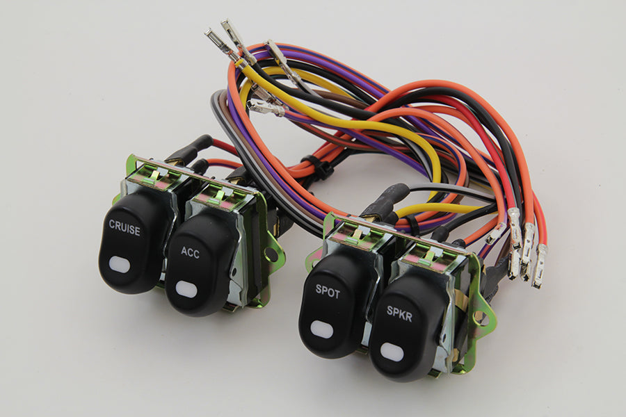 Rocker Style LED Handlebar Switch Kit Black