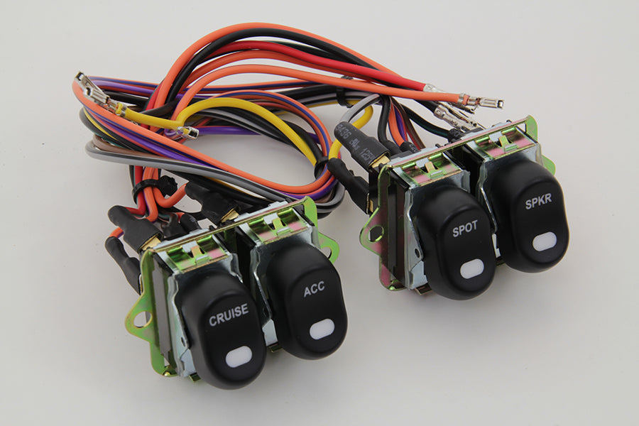 Rocker Style LED Handlebar Switch Kit Black