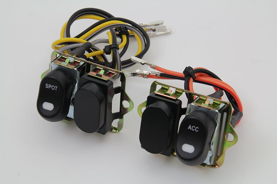 Rocker Style LED Handlebar Switch Kit Black