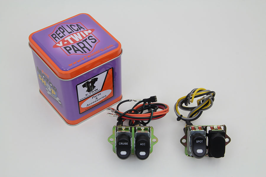 Rocker Style LED Handlebar Switch Kit Black