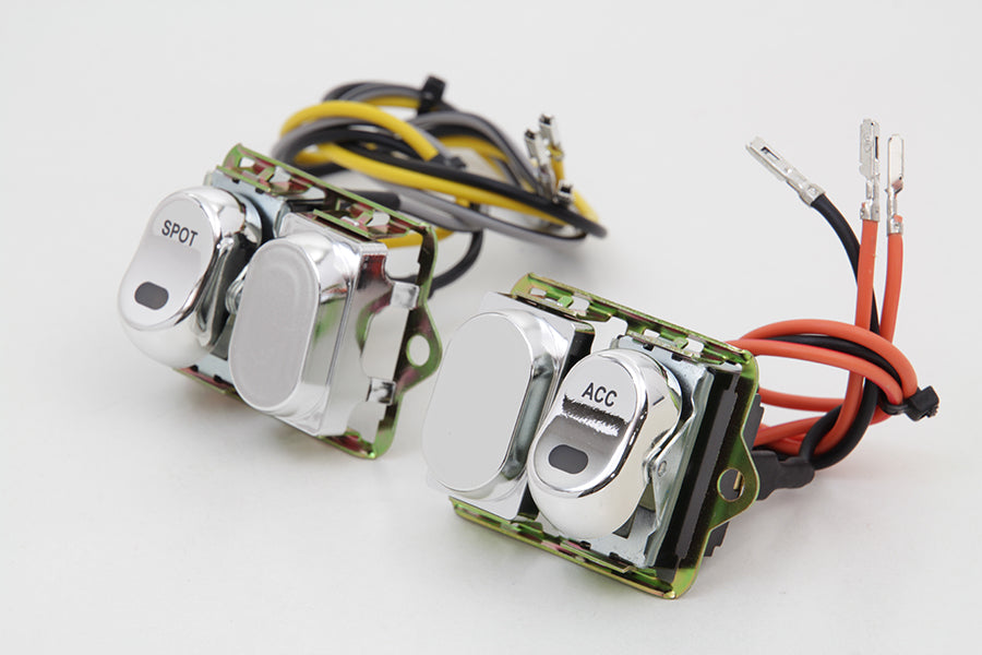 Rocker Style LED Handlebar Switch Kit Chrome