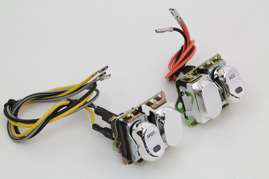 Rocker Style LED Handlebar Switch Kit Chrome