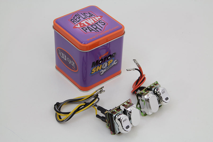 Rocker Style LED Handlebar Switch Kit Chrome