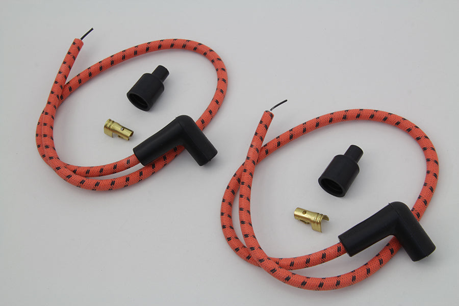 Sumax Orange with Black Tracer 7mm Spark Plug Wire Set