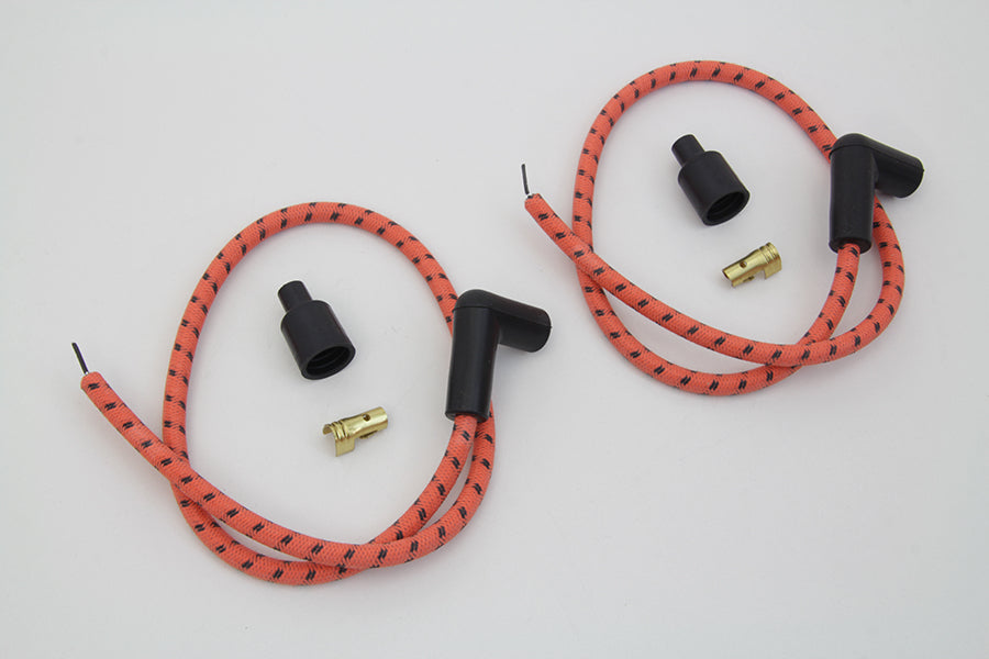 Sumax Orange with Black Tracer 7mm Spark Plug Wire Set