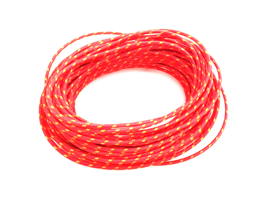 Red with Yellow Dot 25' Braided Wire