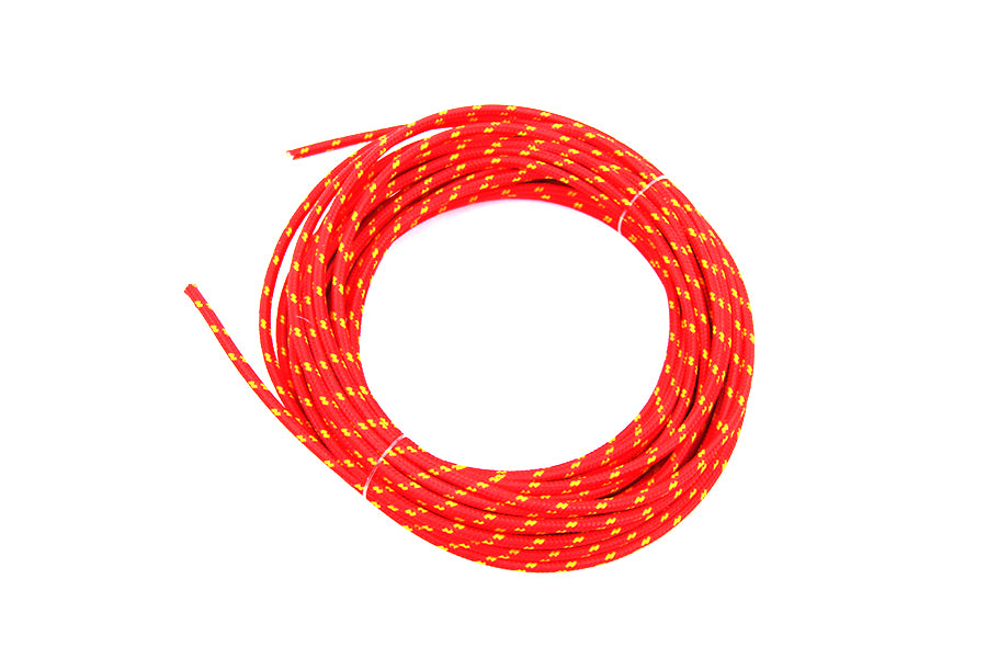 Red with Yellow Dot 25' Braided Wire
