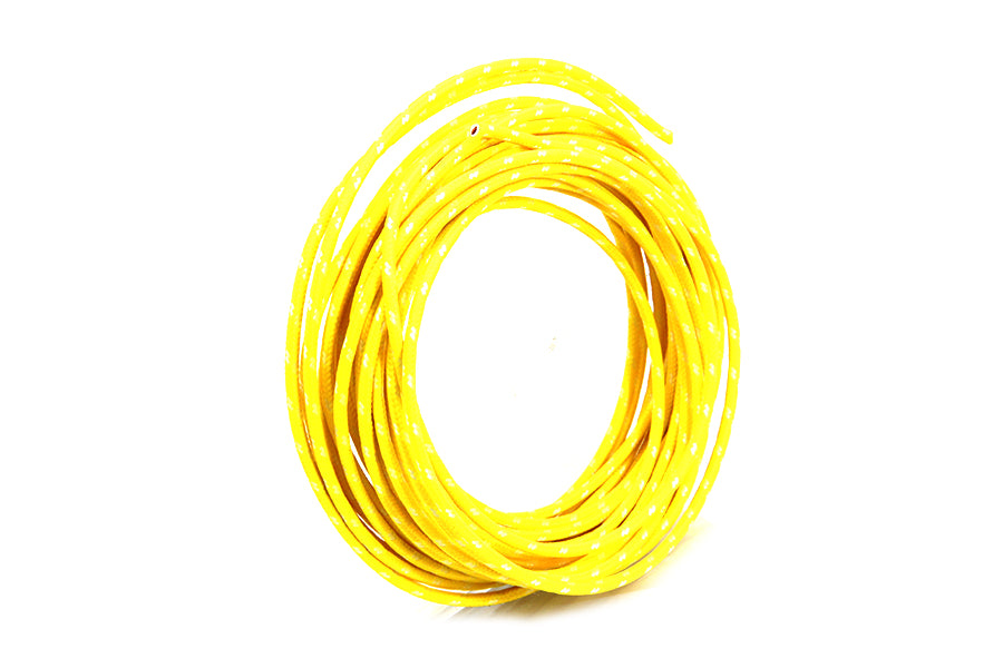 Yellow with White Dot 25' Braided Wire