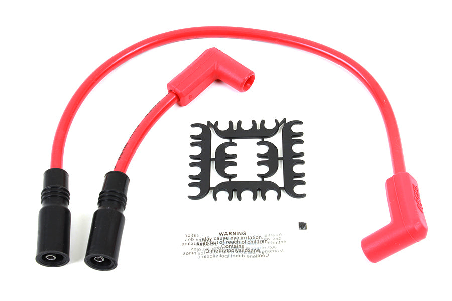 Accel 8mm S/S Spiral Core Ignition Wire Set Red