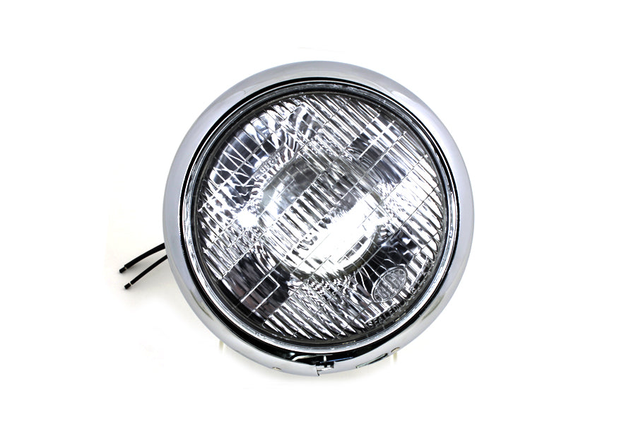 Chrome Replica 7 Round Headlamp 6 Volt