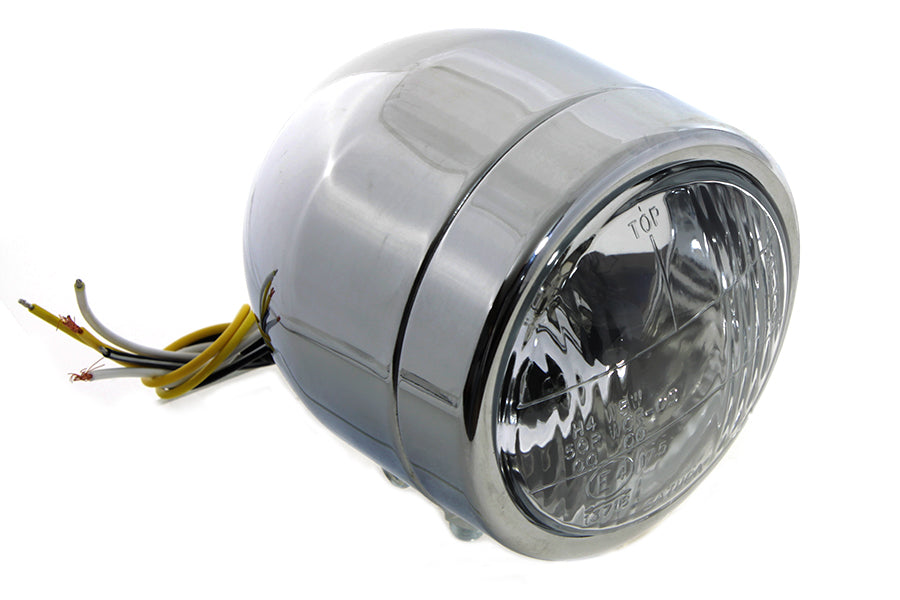 4 Round Diamond Cut Style Headlamp Chrome