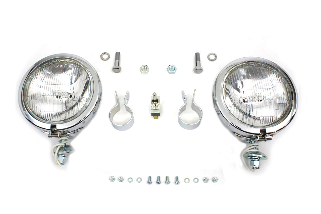 12 Volt 4 1/2 Chrome Spotlamp Kit