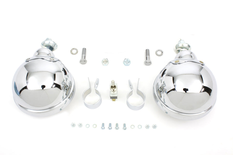 12 Volt 4 1/2 Chrome Spotlamp Kit