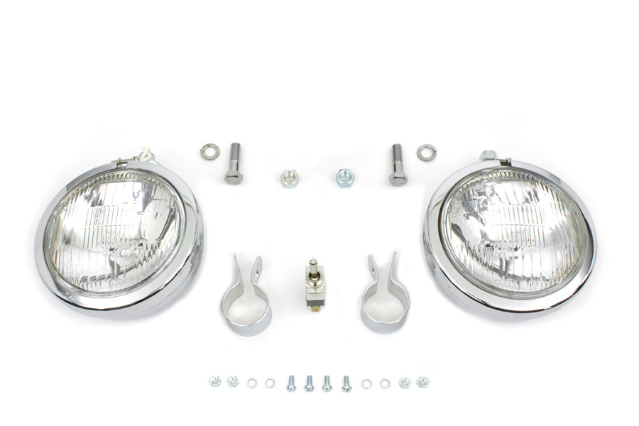 12 Volt 4 1/2 Chrome Spotlamp Kit