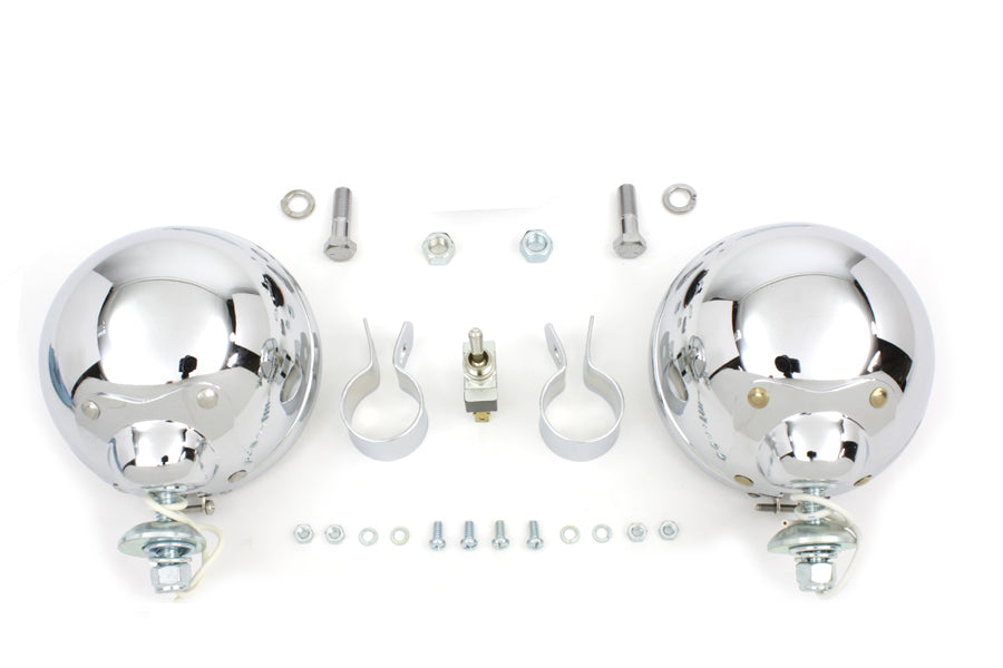 12 Volt 4 1/2 Chrome Spotlamp Kit