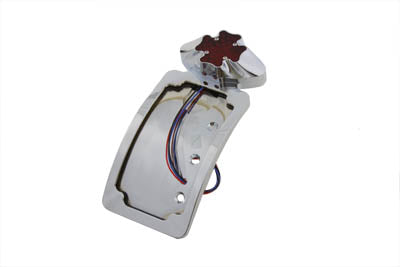 Chrome Maltese LED Tail Lamp License Plate Assembly