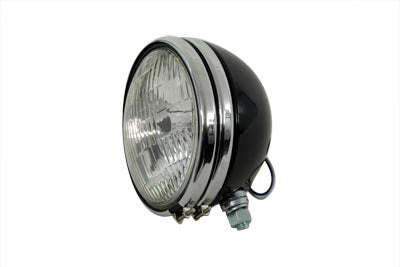 Replica 5-3/4 Round Black Headlamp