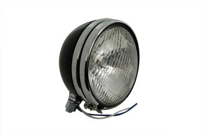 Replica 5-3/4 Round Black Headlamp