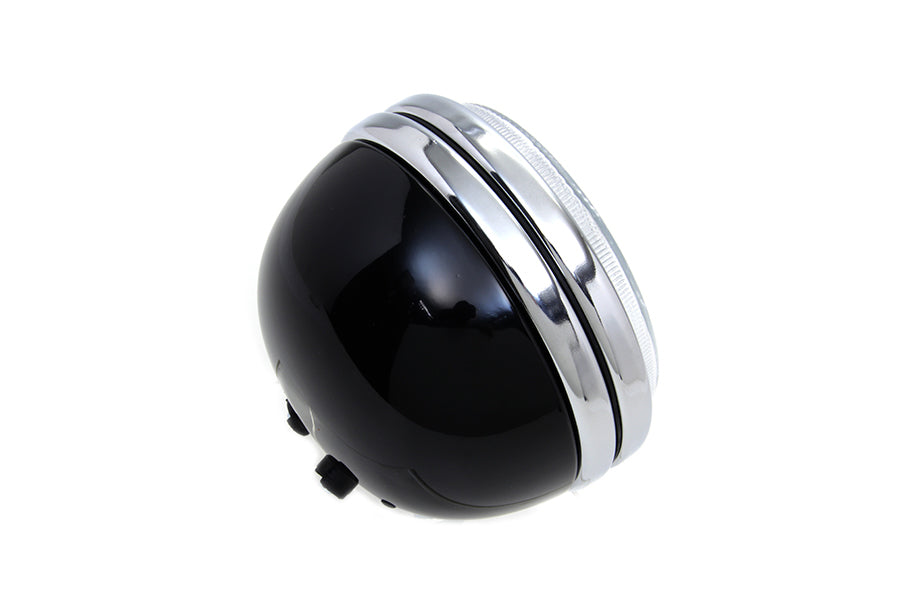 Replica 5-3/4 Round Black Headlamp