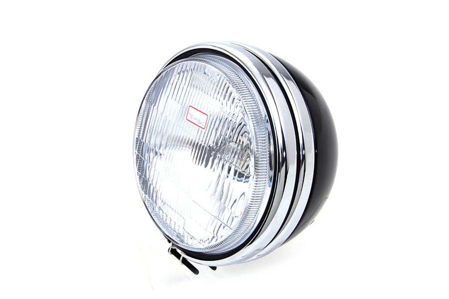 Replica 5-3/4 Round Black Headlamp