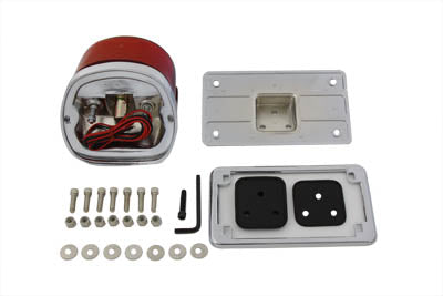 Chrome Laydown Tail Lamp License Mount Kit