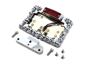 Chrome Tail Lamp and License Plate Holder Skull Style