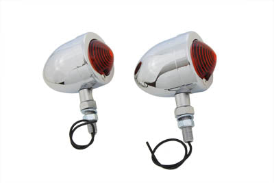 Chrome Red Marker Lamp Set With Single Stem