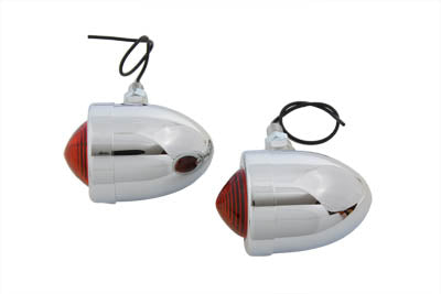 Chrome Red Marker Lamp Set With Single Stem