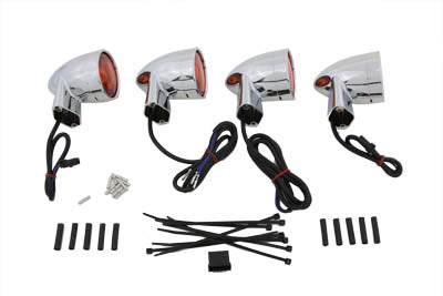 Chrome Amber Lens Turn Signal Kit