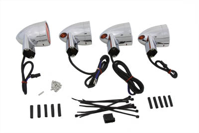 Chrome Amber Lens Turn Signal Kit