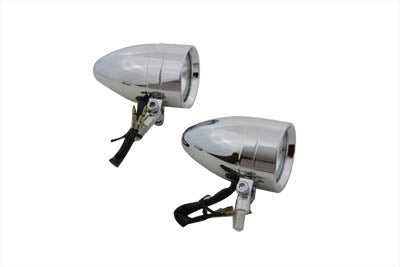 Chrome Torpedo Marker Lamp Set with Clear Lens