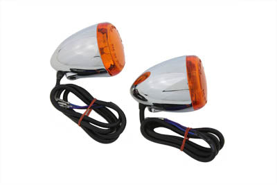 Chrome Torpedo Style Rear Turn Signal Set