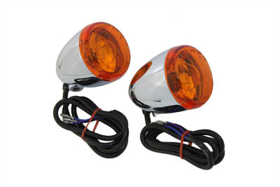 Chrome Torpedo Style Rear Turn Signal Set