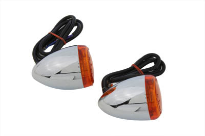 Chrome Torpedo Style Rear Turn Signal Set