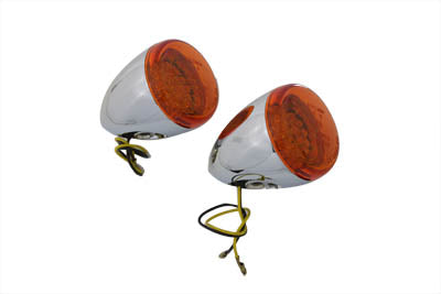 Chrome Torpedo Bullet LED Turn Signal Rear