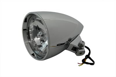 5-3/4 Chrome Rocket Style Headlamp